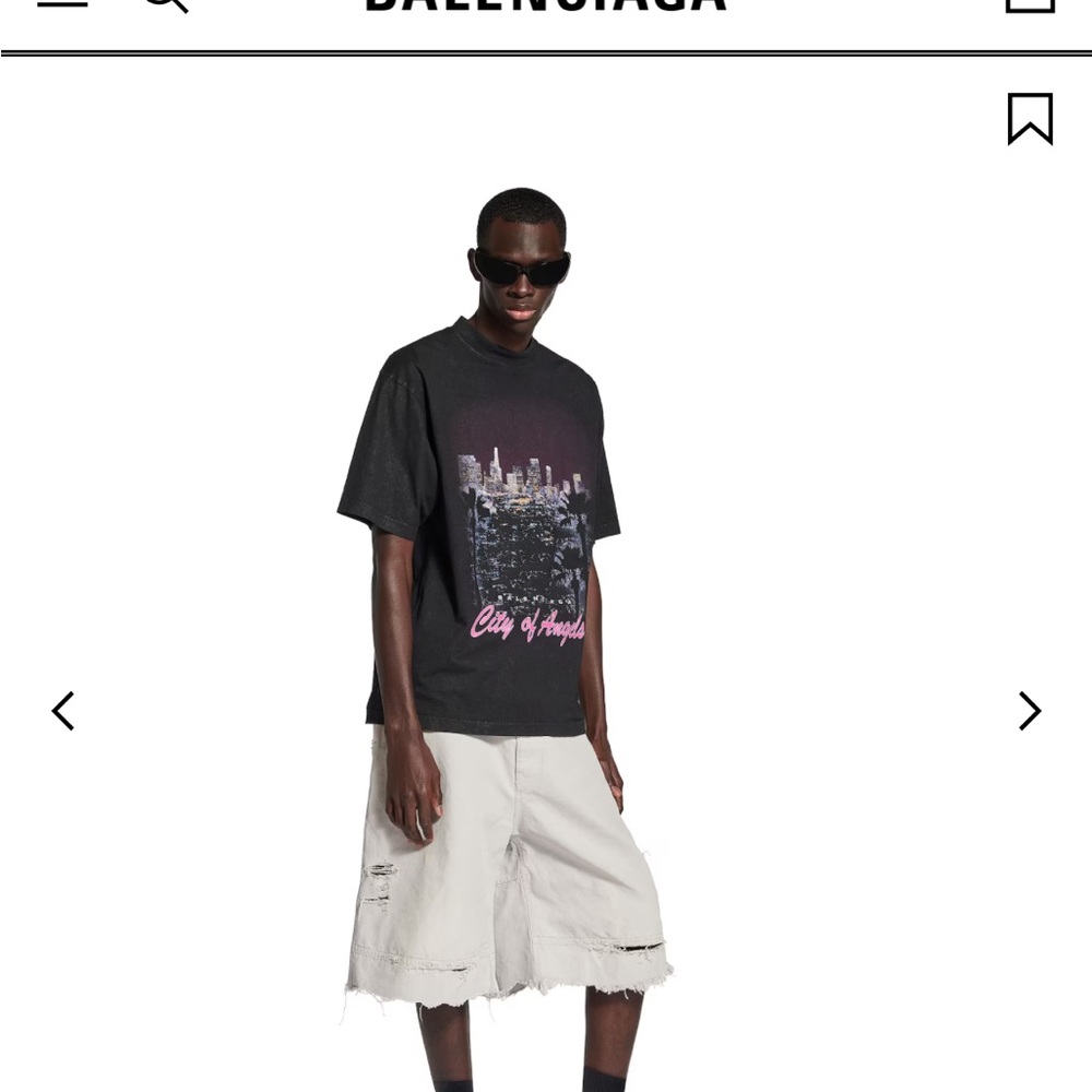 Balenciaga City Of Angels T-Shirt in faded black dry jersey for Women and Men - Picture 4 of 5